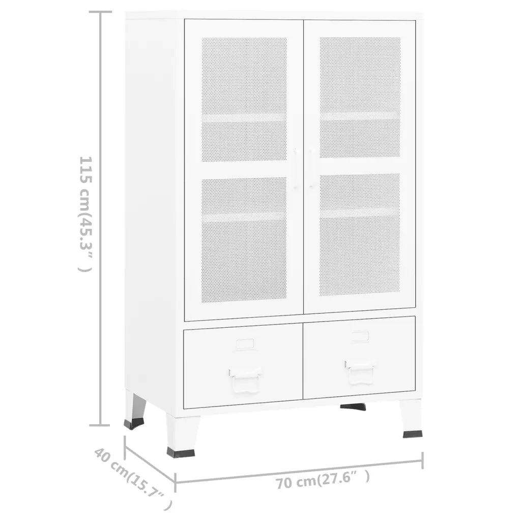 Armadio Classificatore Industriale Bianco 70x40x115 cm Metallo 339622