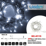 Trade Shop - Catena Luminosa 300luci Led Lucciole Bianco Fisso + Bianco Intermittente Xc-4113 -
