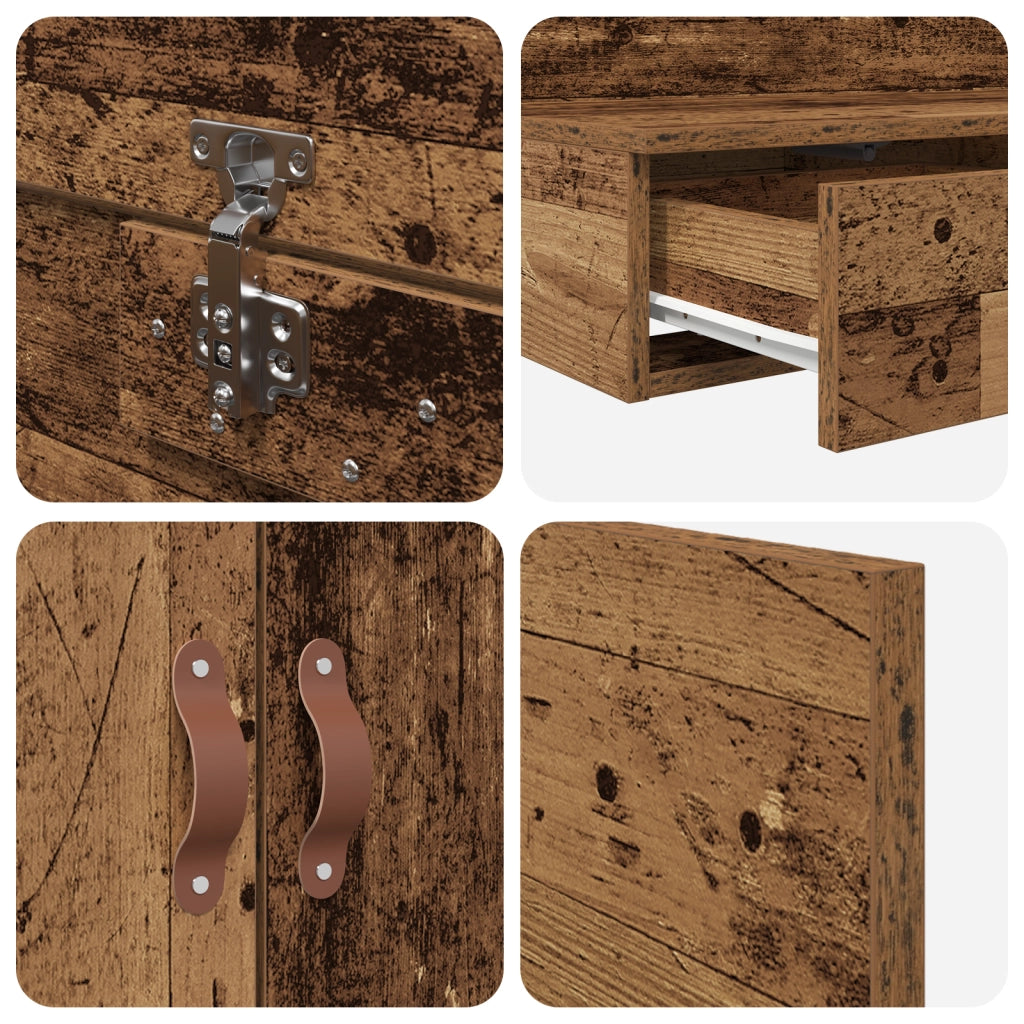Struttura Letto con Contenitore in Legno Vecchio 150x200 cm