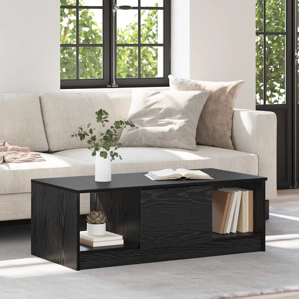 Tavolino da salotto con cassetto Rovere Nero 102 x 50 x 36cm 880521