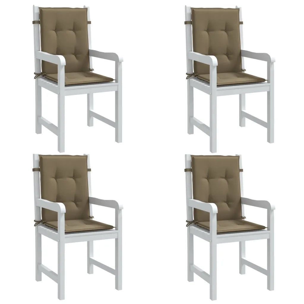 Cuscini Sedia Schiena Bassa 4 pz Tortora MÃ©lange Tessuto