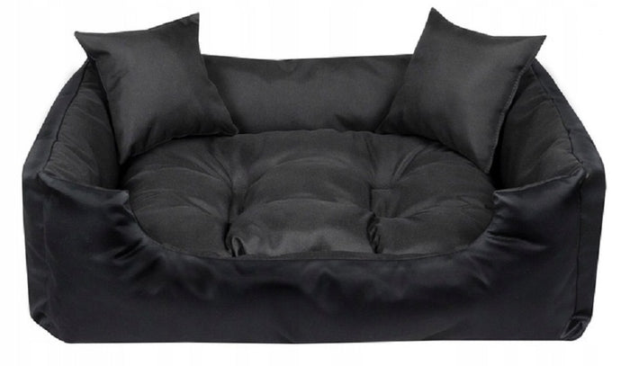 AIO FACTORY 75x65 cm ECCO Cuccia per cani impermeabile nera con cuscino per cani