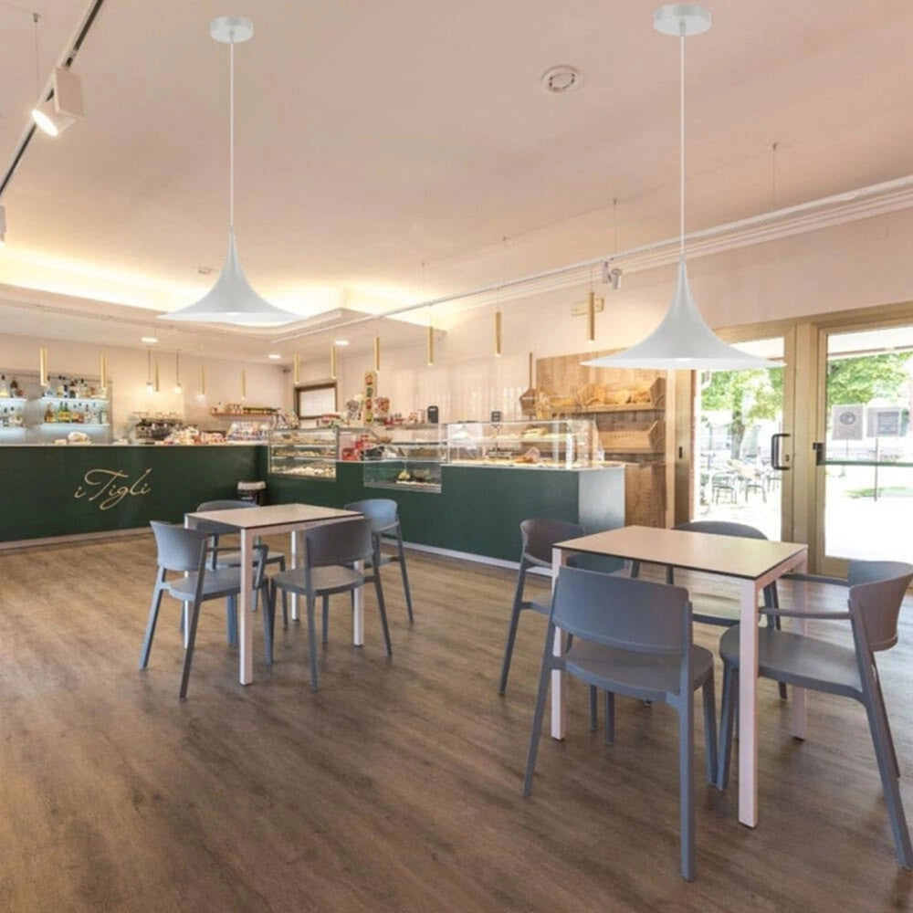 Trade Shop - Lampadario A Sospensione Soffitto Stile Contemporaneo Nordico Attacco E27 In Metallo B97 - Bianco
