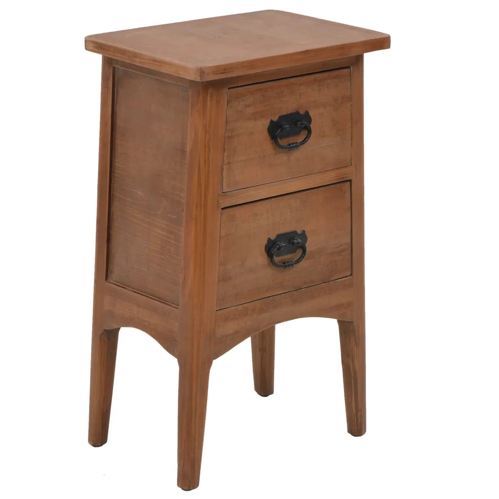 Comodino | Armadio da Notte | Mobiletto da notte in Legno Massello di Abete 40x29x68 cm Marrone