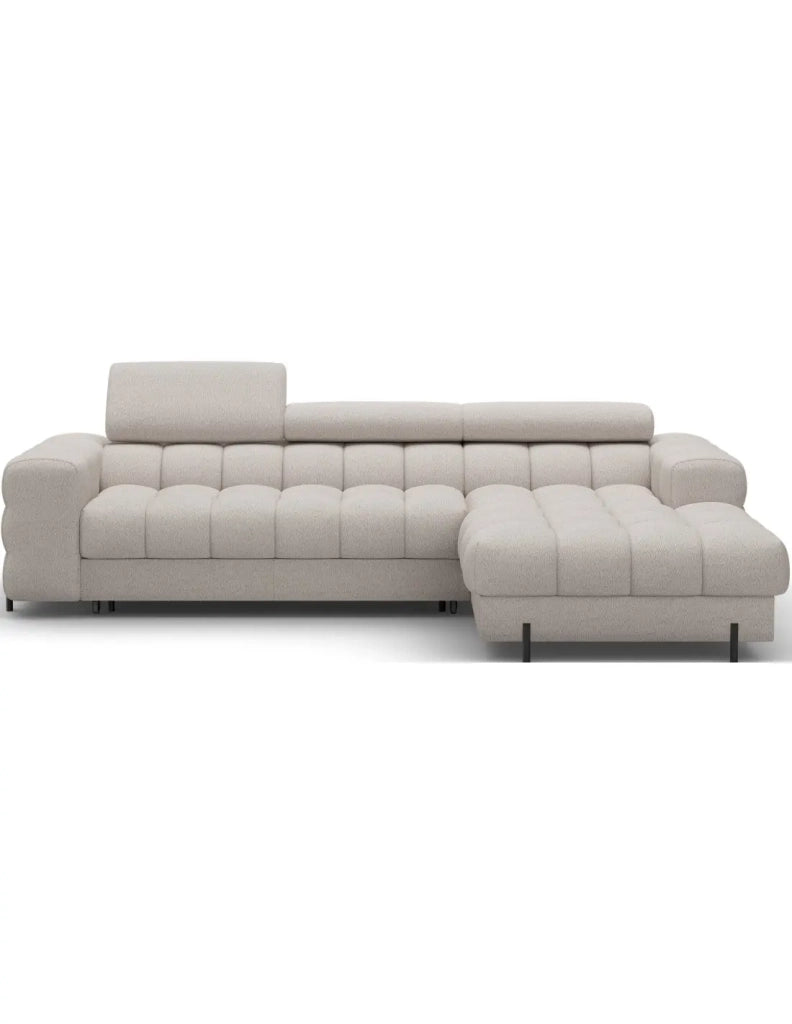 Divano ad angolo destro convertibile Beige dallo stile contemporaneo 285x99x181cm FILTRO