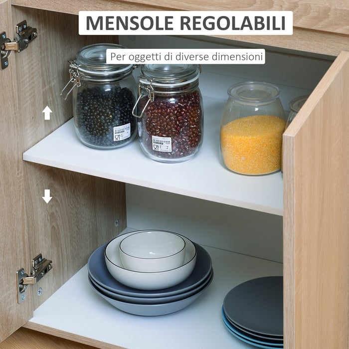 Easycomfort Carrello da Cucina con Ruote, Carrello Cucina con Cassetti Armadietto in Legno Truciolato 78x39.5x88.5cm