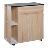 Easycomfort Carrello da Cucina con Ruote, Carrello Cucina con Cassetti Armadietto in Legno Truciolato 78x39.5x88.5cm
