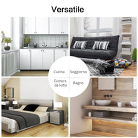 Easycomfort Carrello da Cucina Multiuso in Legno di Pino 74 x 37 x 75cm Nero