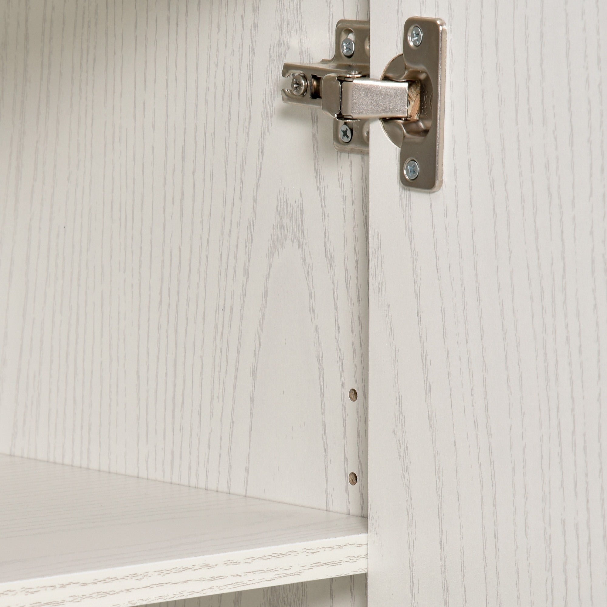 Easycomfort Mobile Cucina Multiuso con Ruote, Armadietto e Ripiano per Microonde, Credenza Alta in Legno Truciolare, 60.4x40.3x97cm Bianco