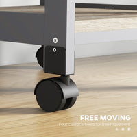 Easycomfort Carrello da Cucina con Cassetto, 2 Vassoi Estraibili e Ripiano Fisso, in Legno di Pino e MDF, 37x37x76 cm