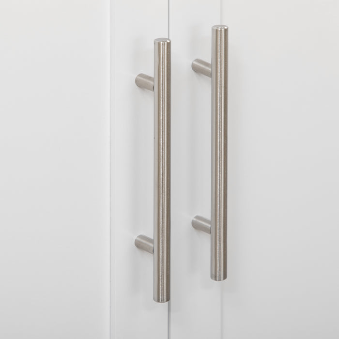 Easycomfort Carrello da Cucina con Cassetto, Portaspezie, Armadietto e 4 Ruote, 109x40x89cm, Bianco