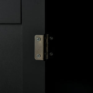 Easycomfort Carrello da Cucina in Legno con 2 Cassetti, Armadietto 3 Ante e 4 Ruote, 121x46x91cm, Nero