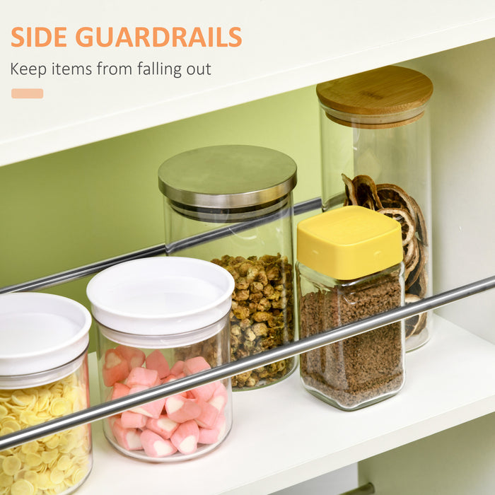 EASYCOMFORT  Carrello da Cucina in Truciolato e Acciaio Inox con 2 Ripiani Aperti, Cassetto Estraibile e Parapetti, 25x50x85 cm