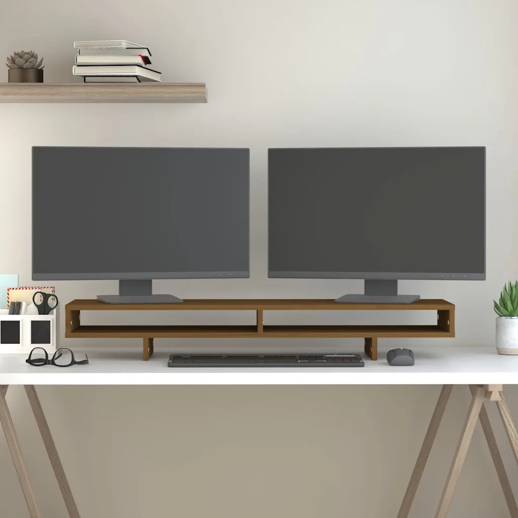 Supporto per Monitor Miele 100x27x14 cm Legno Massello di Pino cod mxl 61211
