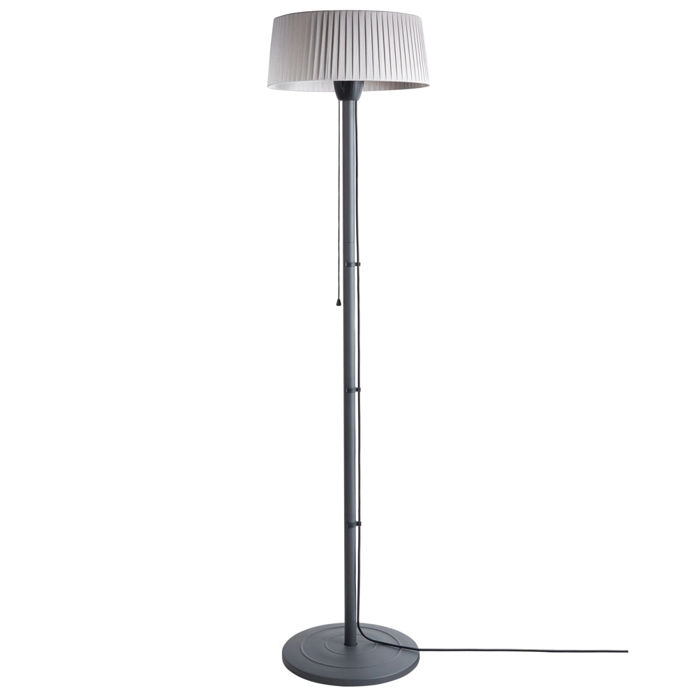 Riscaldatore elettrico per patio in acciaio grigio da 1500 W, indipendente, accessori da giardino