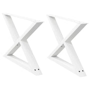Gambe per Tavolino da Caff¨¨ 2 pz-Set di 2 Gamba per Tavolo Bianche 70x(42-43,3) cm Acciaio