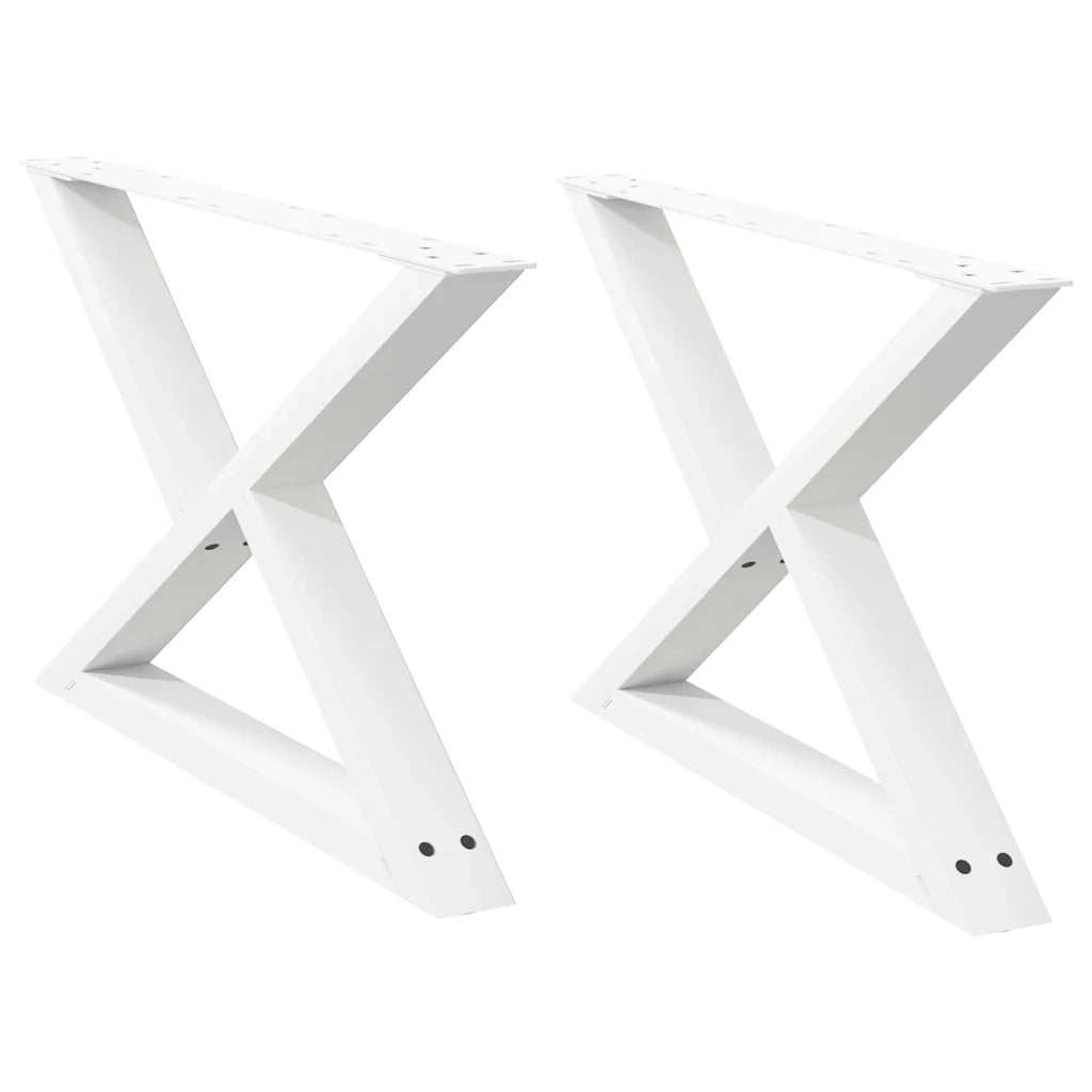 Gambe per Tavolino da Caff¨¨ 2 pz-Set di 2 Gamba per Tavolo Bianche 70x(42-43,3) cm Acciaio