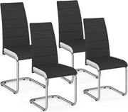 Set di 4 sedie da pranzo nere con fascia bianca per la sala da pranzo MIA