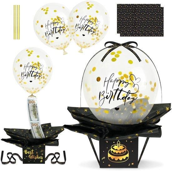 Scatola di sorpresa OFFCUP con palloni, regalo di denaro per un compleanno, scatola di compleanno con palloni, regalo di denaro per un compleanno, regalo di denaro da confezionare per la tua famiglia, bambini e amici