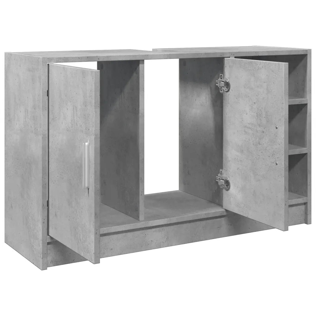 Mobile Lavabo-Armadietto da bagno Grigio Cemento 90x29x55 cm in Truciolare