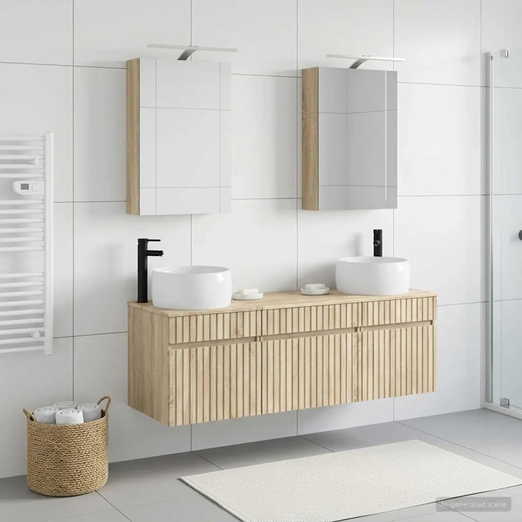 Set di Armadi da Bagno 5 pcs Rovere Sonoma 50 x 14,5 x 70 cm 3406633
