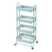 Carrello di servizio mobile contenitore per cucina/soggiorno con 4 cestelli acciaio 104 x 46 x 35 cm verde menta 03_0009241