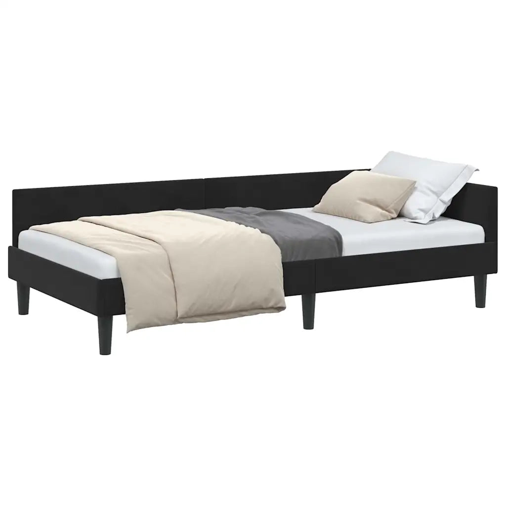 vidaXL Struttura del letto ad angolo con testiera Nero 80 x 200 cm