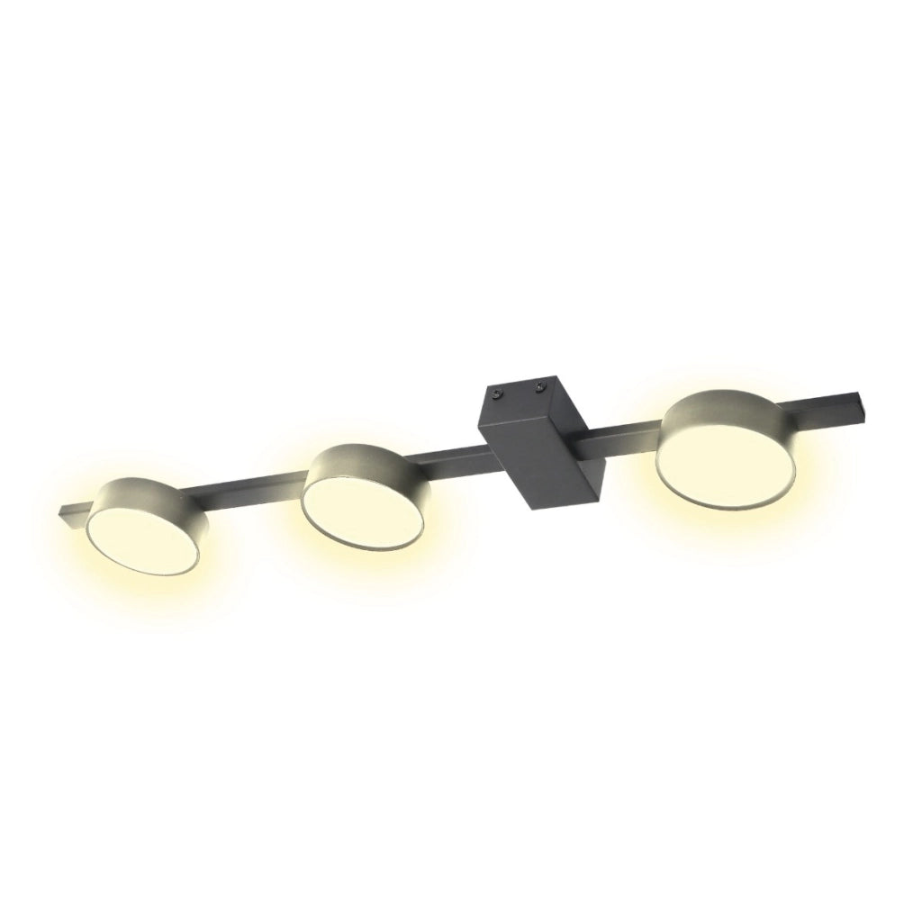 Faretto soffitto barra 3 luci nero GX53 3x10W Polux