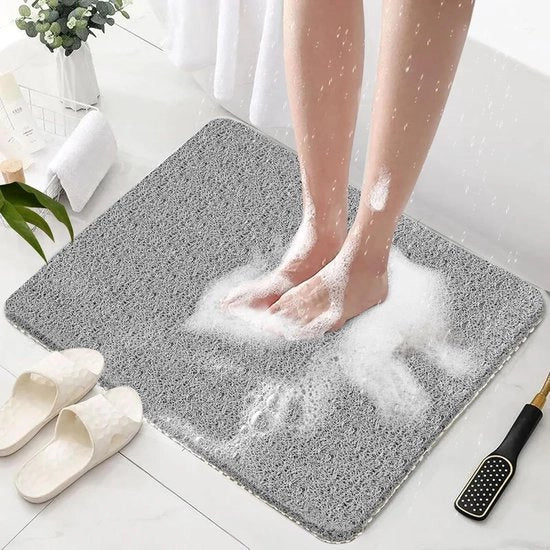 Matte antiscivolo 60 x 60 cm, con scarico, anti-muffa, comfort soffice, tappeto bagno sicuro per bagno e ambienti umidi