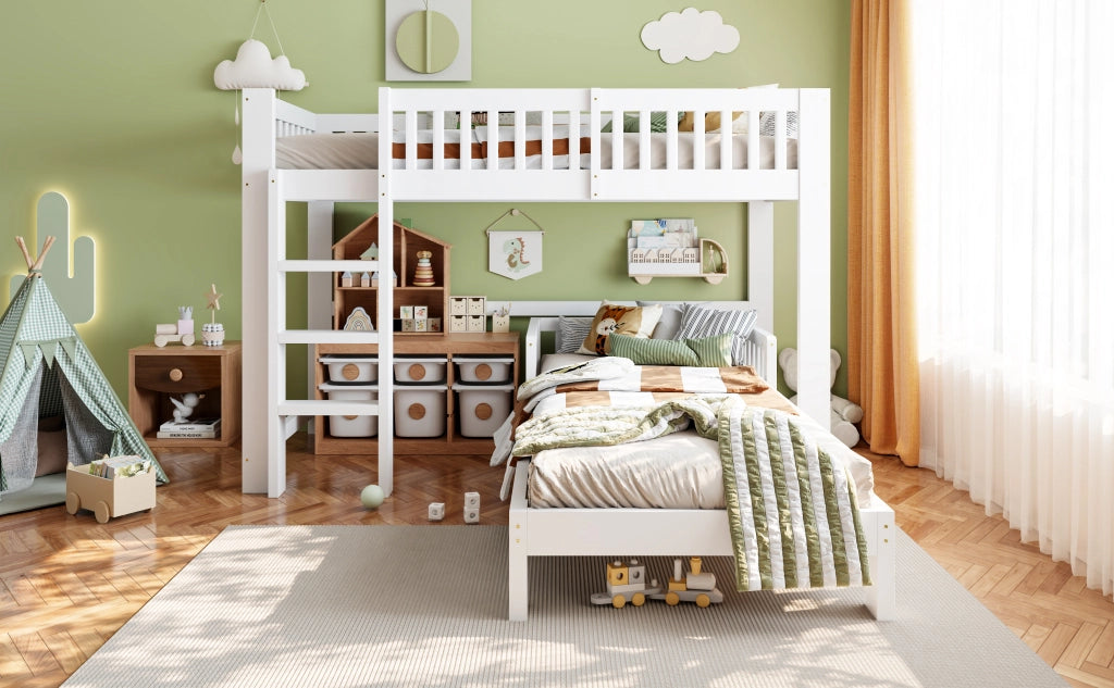 letto modulare in legno bianco 104 x 215 cm