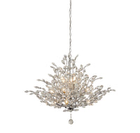 Sospensione Contemporanea Mazzo Acciaio Cromo Vetro Trasparente 11 Luce E14