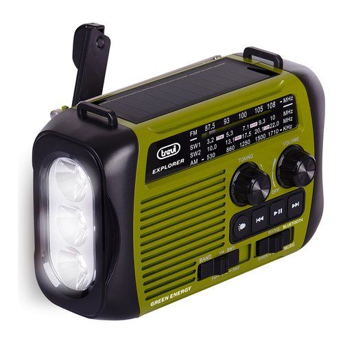 Trevi radio portatile dinamo e solare usb micro sd wireless e powerbank ra 7f30 bt verde - 0RA7F3003