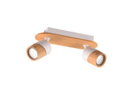 Barra 2 spots Aruni bianco e legno
