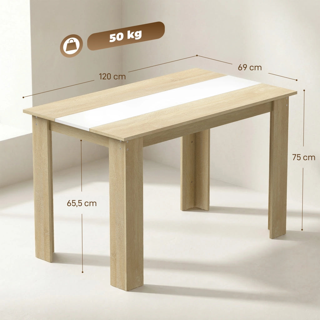 Tavolo da pranzo allungabile moderno in legno ¨C zephmum ¨C bianco 120x69x75 cm