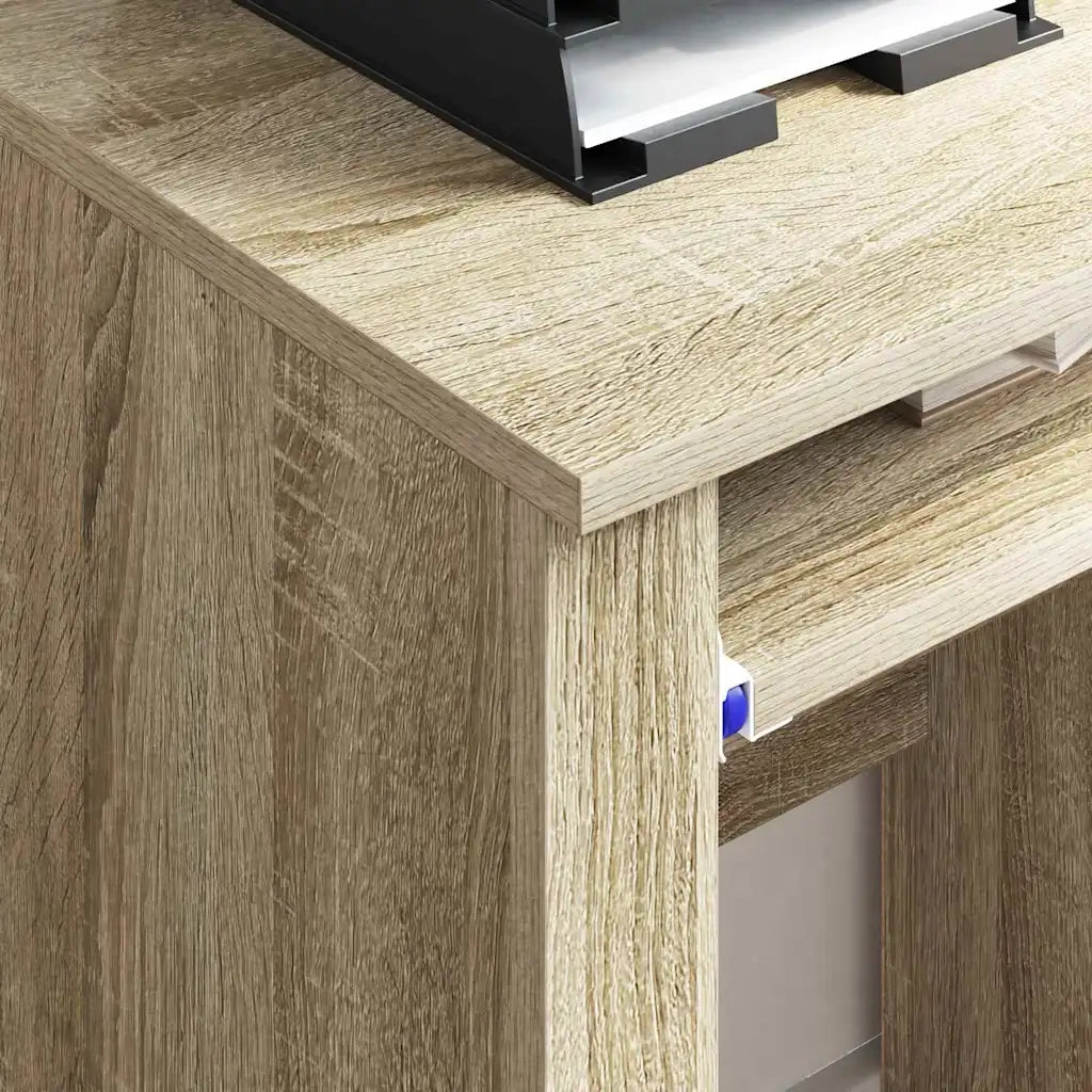 Scrivania con Ruote con cassetto Rovere Sonoma 91 x 50 x 77 cm 869532