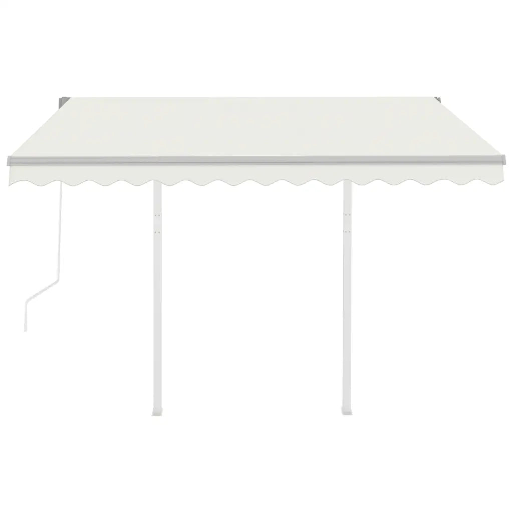 Tenda da Sole Retrattile Automatica con Pali 3x2,5 m Crema 3069907