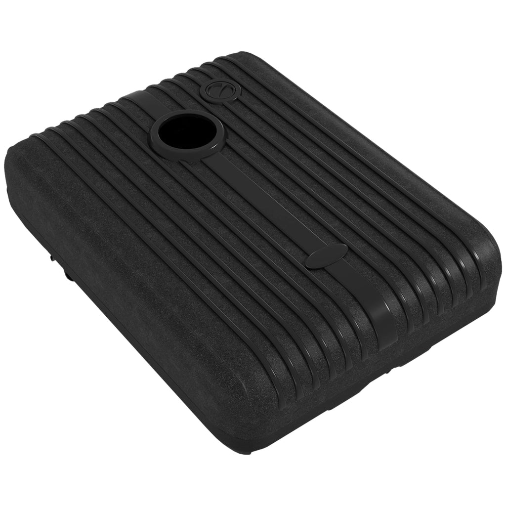 Base per Ombrellone Rettangolare 80x60x19 cm Riempibile con Acqua e Sabbia 70-90 kg in HDPE Nero