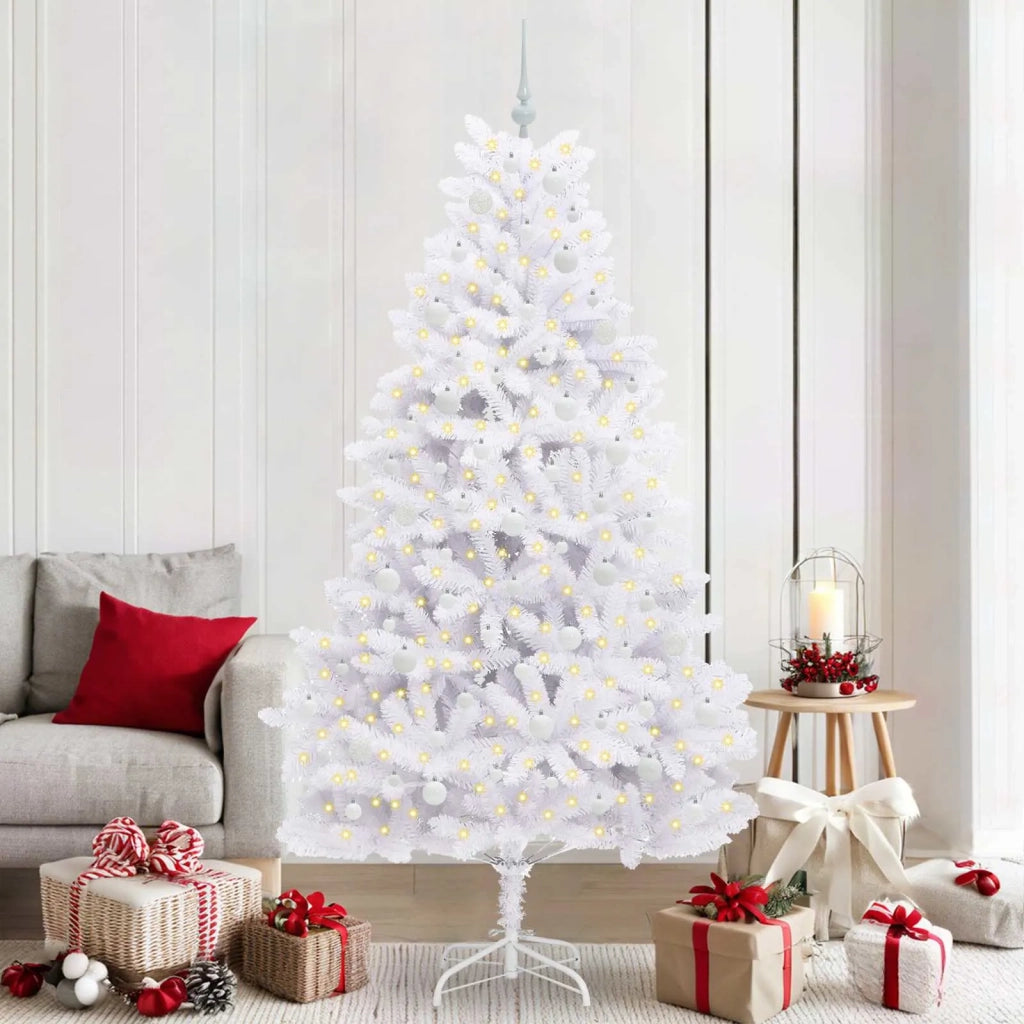 Albero di Natale Artificiale con Rami Pieghevoli Bianco 210 cm 3426606