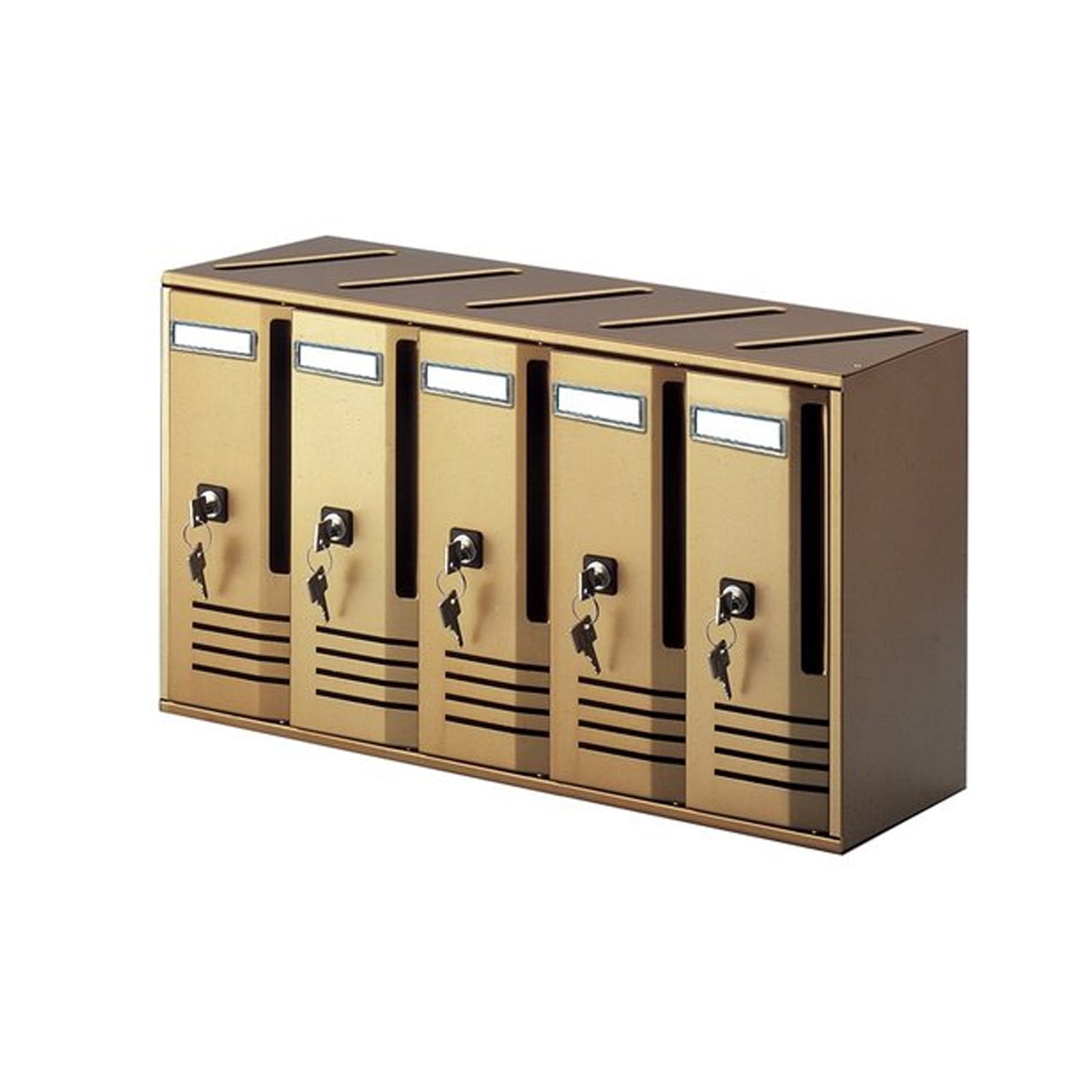 Cassetta Postale Condominiale Blocchiera 5 Posti Bronzo Alubox 20C5VBR