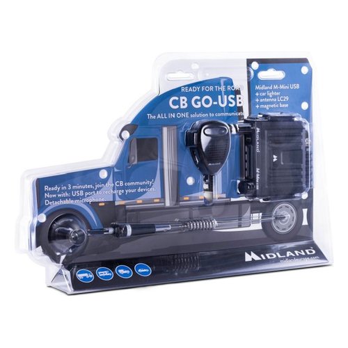 Ricetrasmittente veicolare midland c1262 05 kit cb go usb black