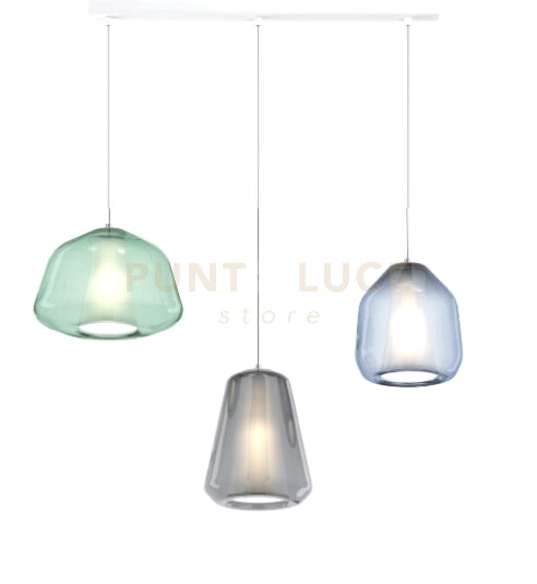 SOSPENSIONE BIANCO 3 LUCI RETTANGOLARE VETRI ALPHA VE + BETA BL + GAMMA FU 1176BI-S3 R ABG-MC