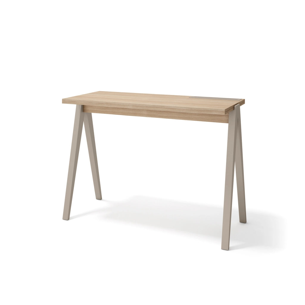 Scrivania Herdasa effetto noce chiaro gambe faggio in talpa 75x107x49