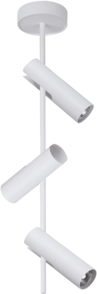 Faretto parete/soffitto tondo triplo bianco GU10 Leda