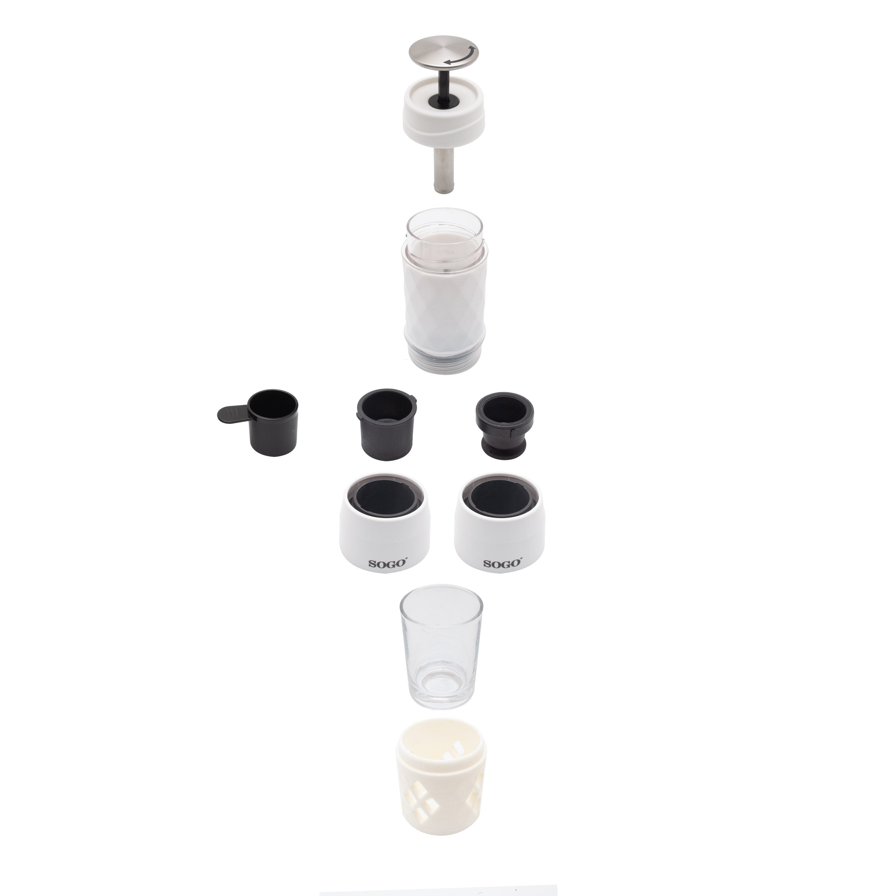 SOGO Caffettiera Manuale 3 in 1 per Capsule NESPRESSO, LAVAZZA, Caffè Macinato e Tè, Leggera e Portatile, Perfetta per Campeggio e Viaggi