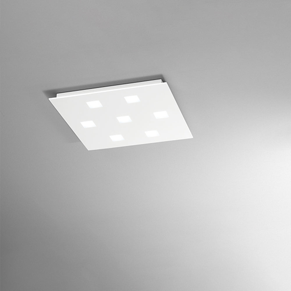 Plafoniera Moderna Pixel Metallo Bianco Acrilico 7 Luci Gx53