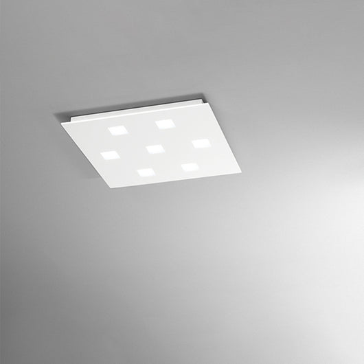 Plafoniera Moderna Pixel Metallo Bianco Acrilico 7 Luci Gx53