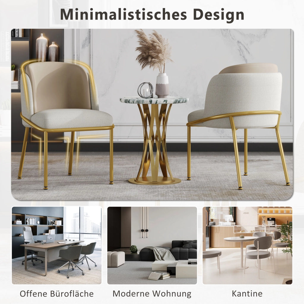SEDIA da pranzo set da 4 pezzi beige con piedini regolabili