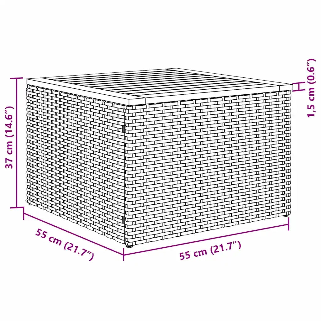 Set Divano da Giardino con cuscino 7 pcs Nero polyrattan 3347600