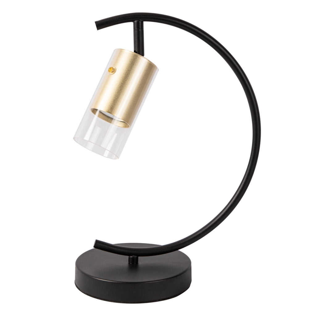 Lampada da tavolo nero oro alluminio Ricky GU10 8W Milagro