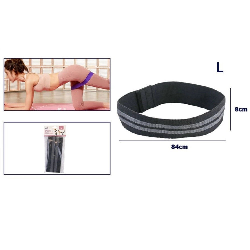 Trade Shop - Fascia Elastica Esercizi Bande Resistenza Allenamento Yoga Fitness Antiscivolo - Nero   L